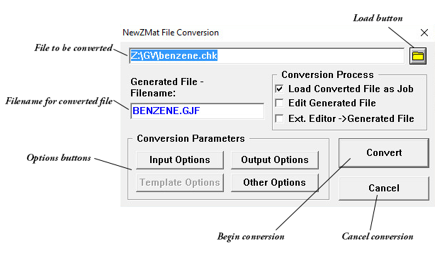 NewZMat File Conversion